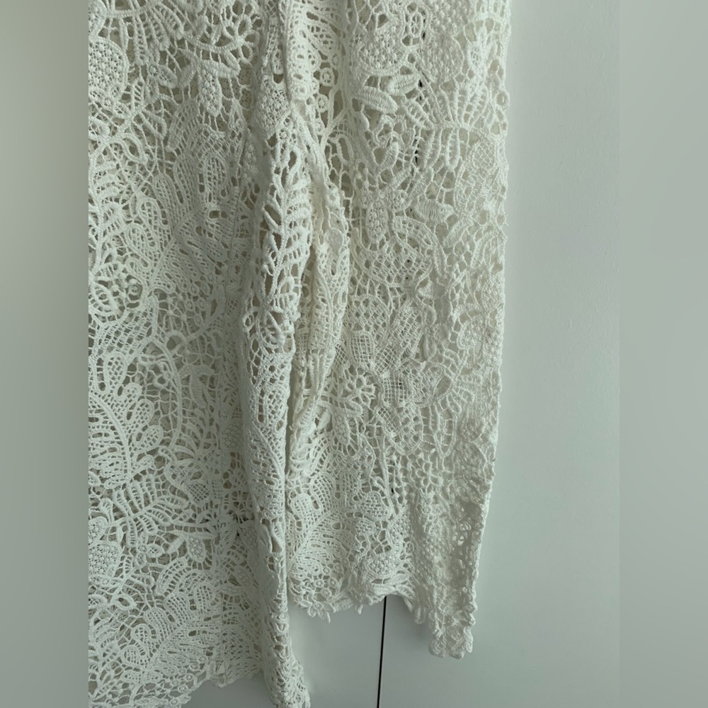 Rebecca Taylor Cream Lace Blouse Size 0 - Picture 5 of 7